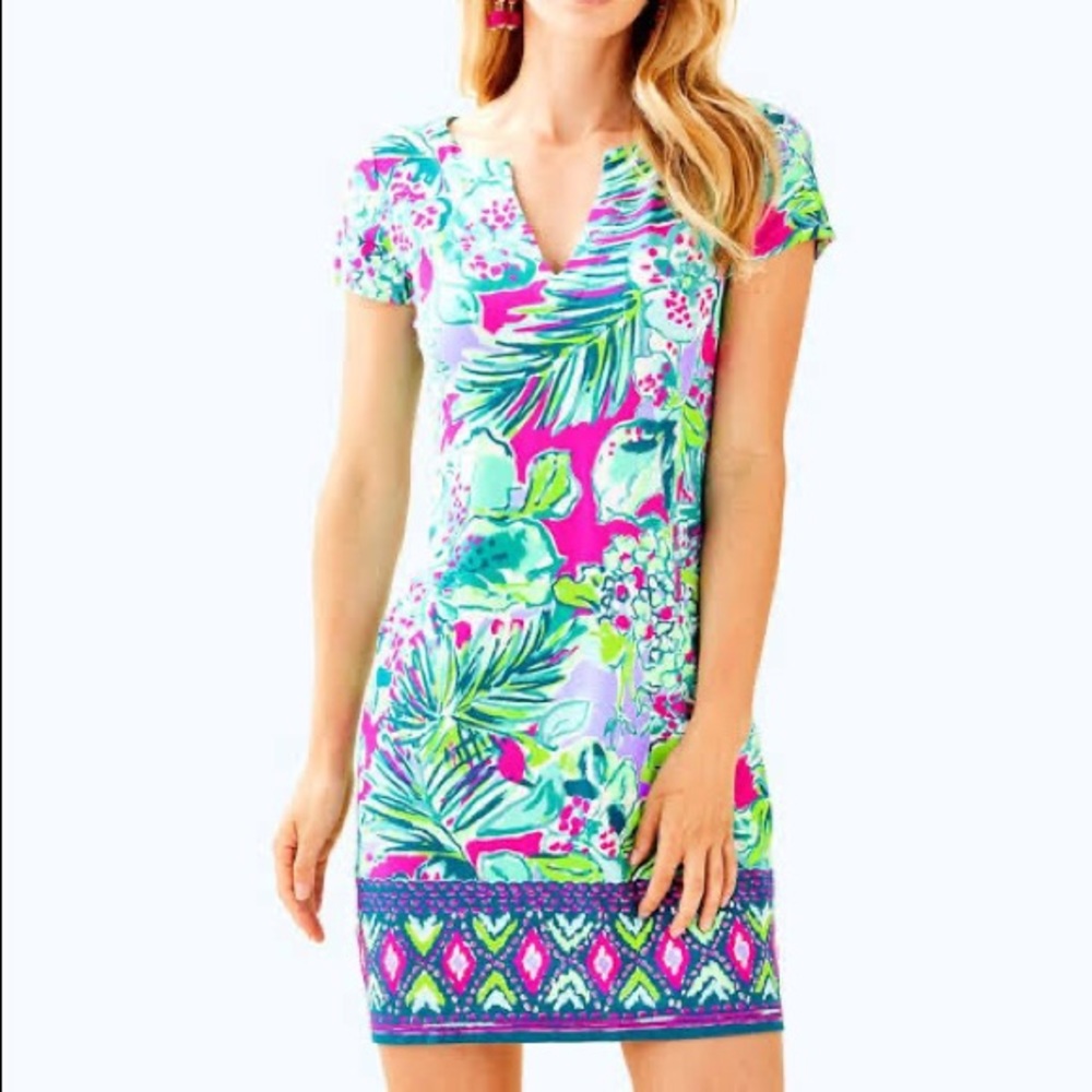 Lilly Pulitzer UPF 50+ Sophiletta Dress Multi Early Blooming XS